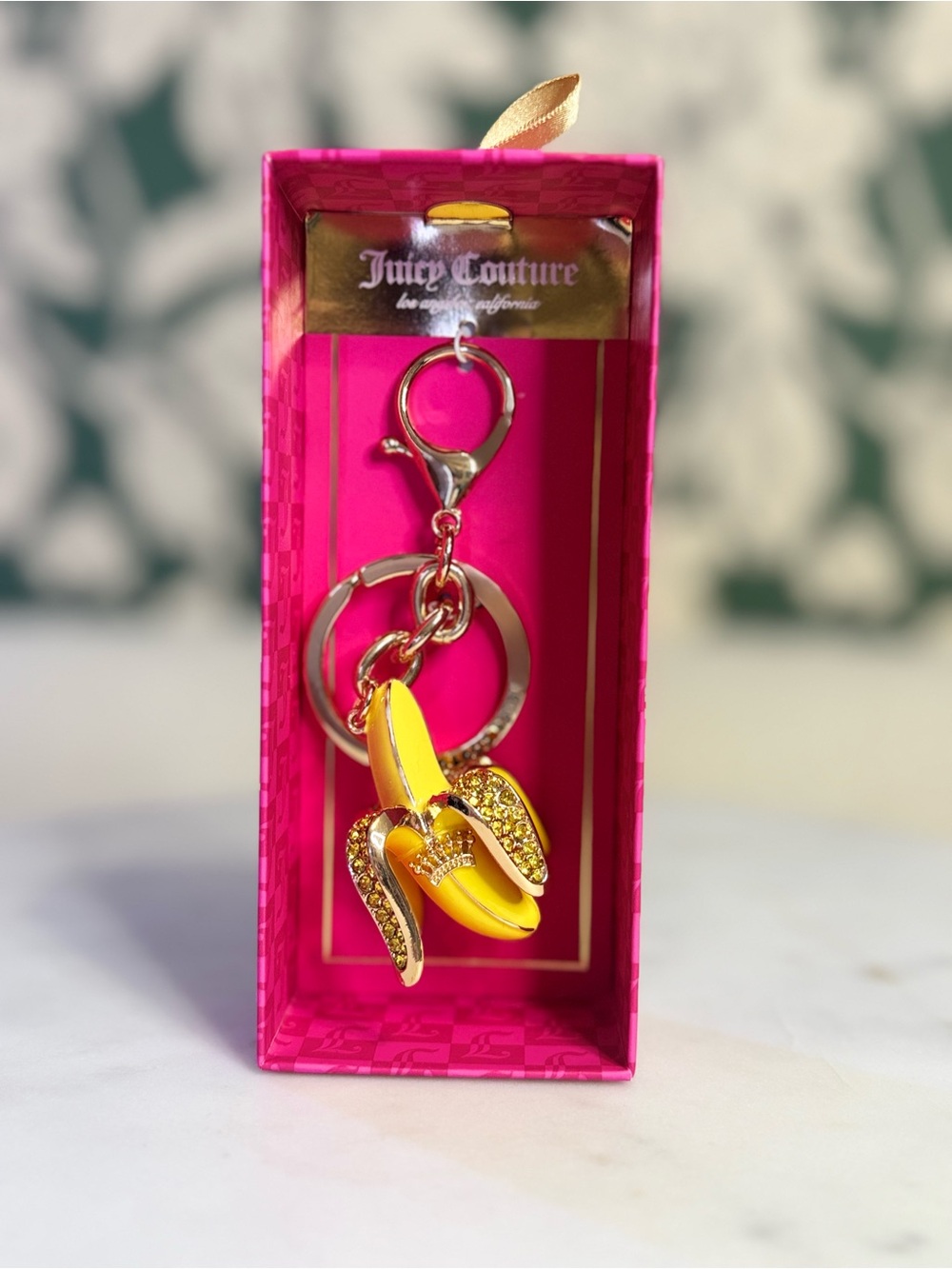 Juicy Couture Yellow Banana Charm Keychain NWT
